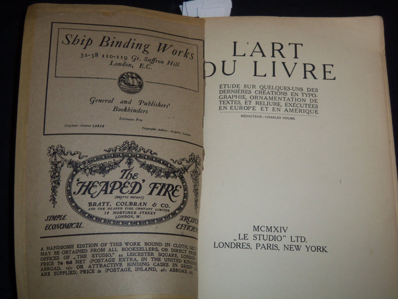 1914 SPRING L'ART DU LIVRE FRENCH BOOK - SPECIAL STUDO ISSUE - KD 5295D