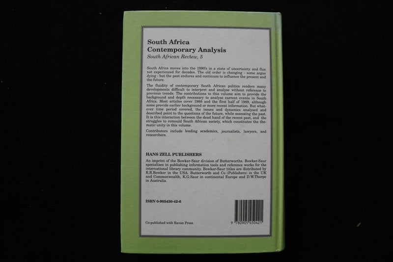 1990 SOUTH AFRICA CONTEMPORARY ANALYSIS HARDCOVER BOOK - KD 9795