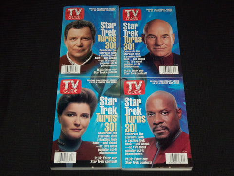 1996 AUGUST 24-30 STAR TREK TURNS 30 COLLECTOR SET OF 4 TV GUIDES - O 1861