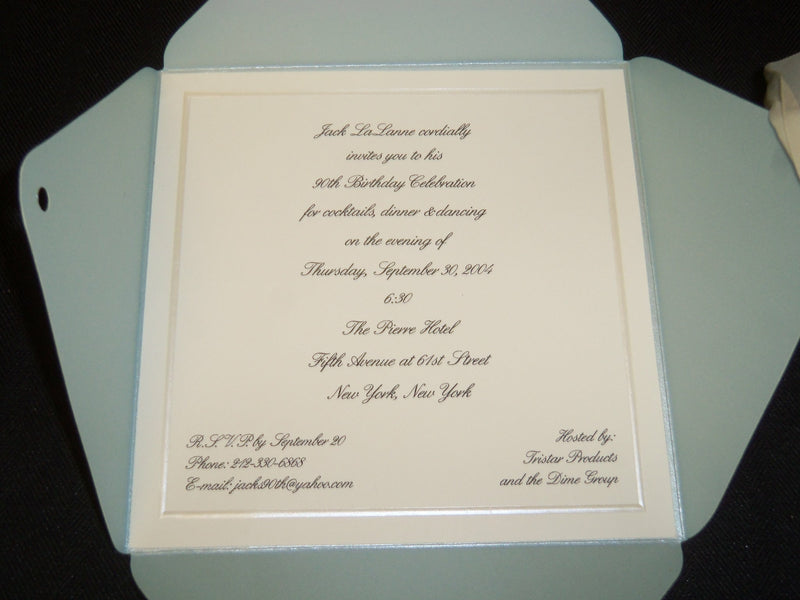 2004 SEPT 30 JACK LALANNE 90TH BIRTHDAY INVITATION - AMERICAN FITNESS - J 5353