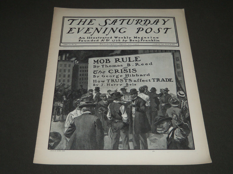 1900 APRIL 21 THE SATURDAY EVENING POST MAGAZINE - ILLUSTRATED COVER - SP 580