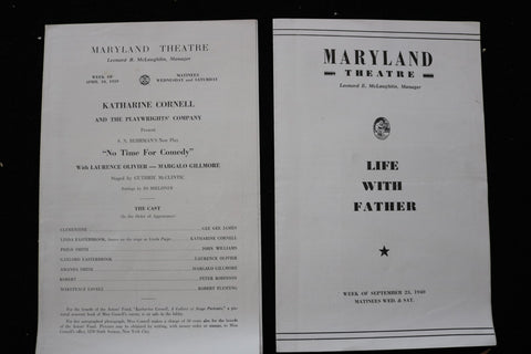 1939-1940 MARYLAND THEATRE PROGRAM - LOT OF 2 - K 2810
