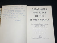 1956 GREAT AGES AND IDEAS OF THE JEWISH PEOPLE BOOK BY LEO W. SCHWARZ - KD 2762S