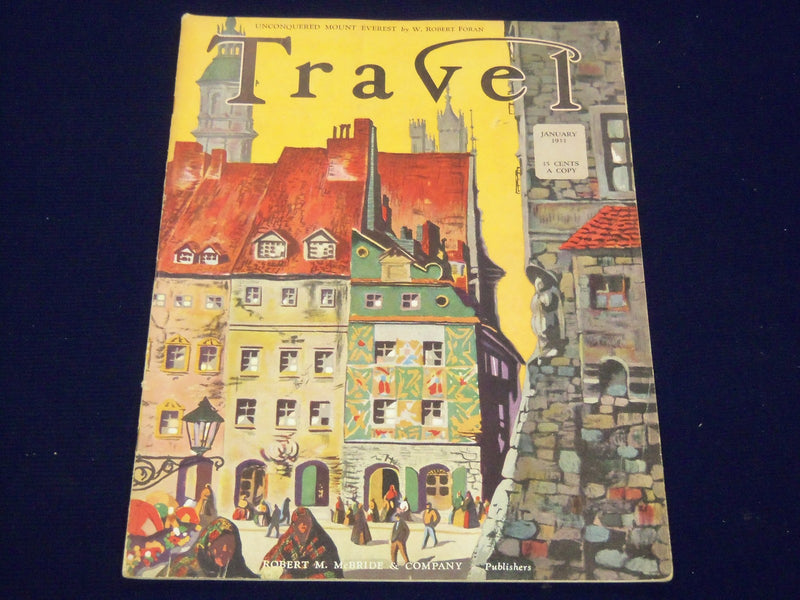 1933 JANUARY TRAVEL MAGAZINE - A STREET SCENE IN WARSAW COVER - J 1941