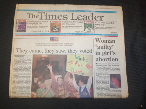 1996 OCT 30 WILKES-BARRE TIMES LEADER - WOMAN GUILTY IN GIRL'S ABORTION- NP 7610