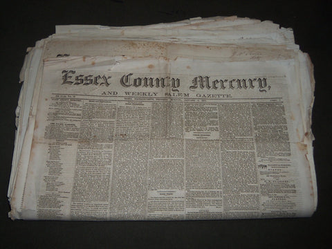 1871 ESSEX COUNTY MERCURY NEWSPAPER LOT OF 49 - SALEM MASSACHUSETTS- NP 2878