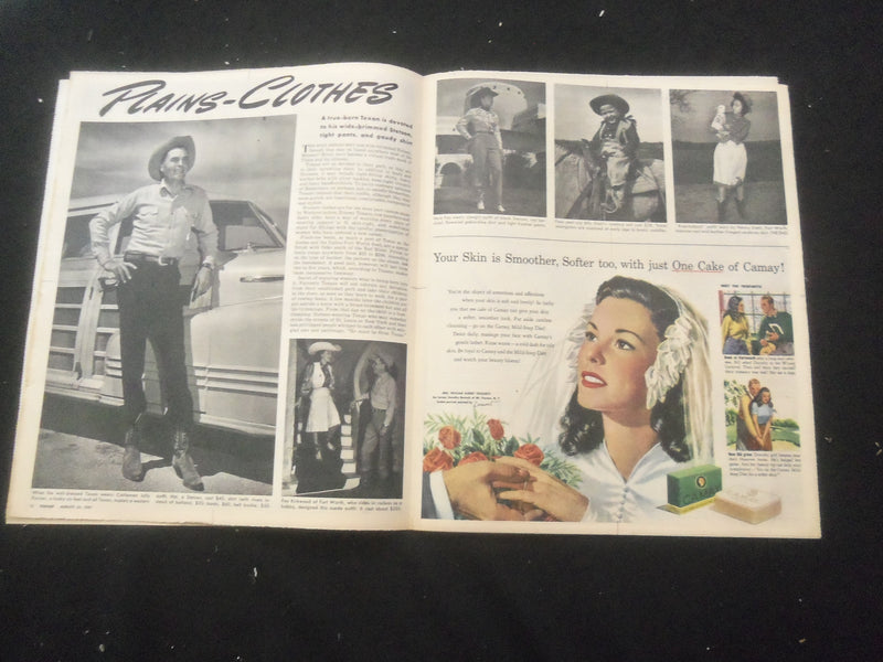 1947 AUG 24 SYRACUSE HERALD AMERICAN PARADE MAGAZINE- WELL-DRESSED TEXAN-SP 886W
