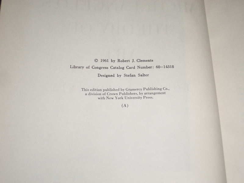 1961 MICHAELANGELO'S THEORY OF ART BY ROBERT J. CLEMENTS - NICE PLATES - I 1330