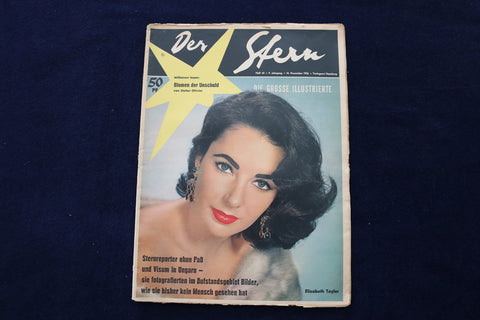 1956 NOVEMBER 10 DER STERN MAGAZINE - ELIZABETH TAYLOR COVER - GERMAN - E 23838