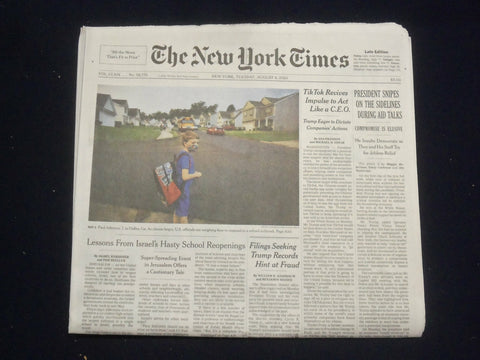 2020 AUGUST 4 NEW YORK TIMES -PRESIDENT SNIPES ON THE SIDELINES DURING AID TALKS