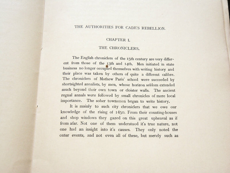 1892 THE ENGLISH RISING IN 1450 SOFTCOVER BOOK BY GEORGE KRIEHN - J 6190