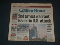 2001 SEPTEMBER 16 COURIER NEWS NEWSPAPER- 2ND ARREST WARRANT ISSUED -NP 3502
