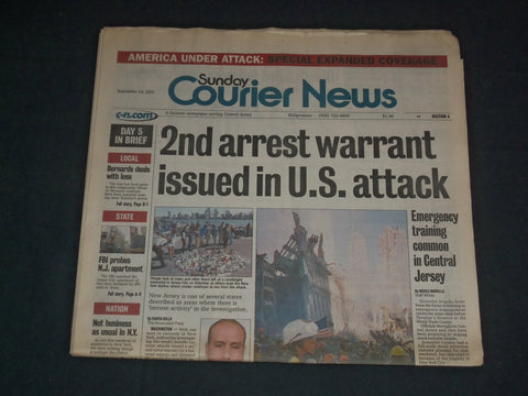2001 SEPTEMBER 16 COURIER NEWS NEWSPAPER- 2ND ARREST WARRANT ISSUED -NP 3502