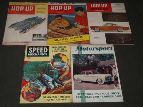 1952-1953 HOP UP CAR MAGAZINES LOT OF 5 ISSUES - SPEED MECHANICS - O 2283A