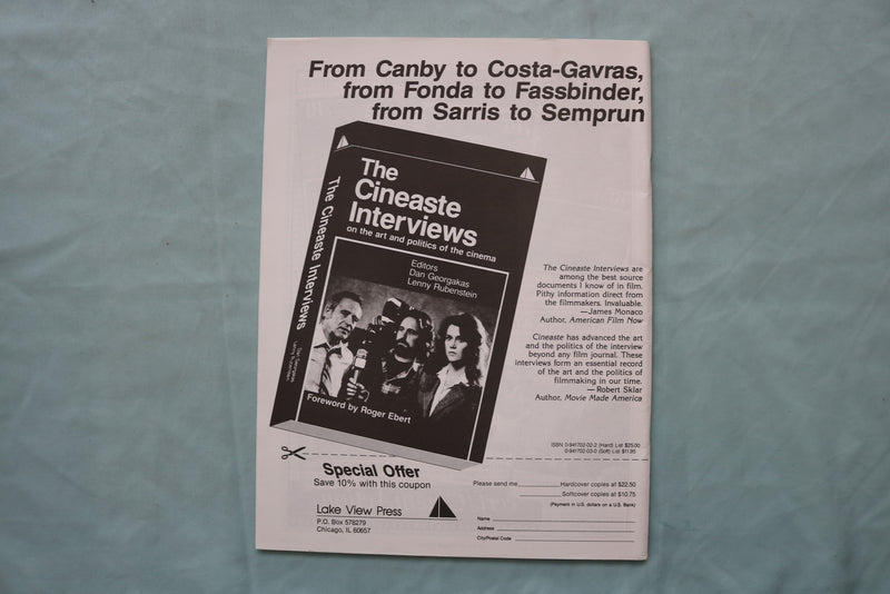 1987 CINEASTE MAGAZINE - ISABELLA ROSELLINI COVER - E 19692