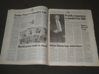 1998 SEPT 13 NEW YORK DAILY NEWS BILL FIGHTS BACK - BLASTS STARR REPORT- NP 2604