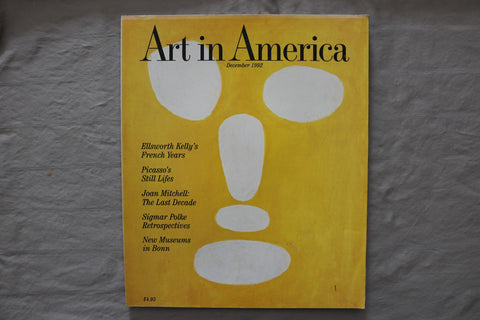 1992 DEC ART IN AMERICA MAGAZINE - ELLSWORTH KELLY FACE STONES COVER - E 26765