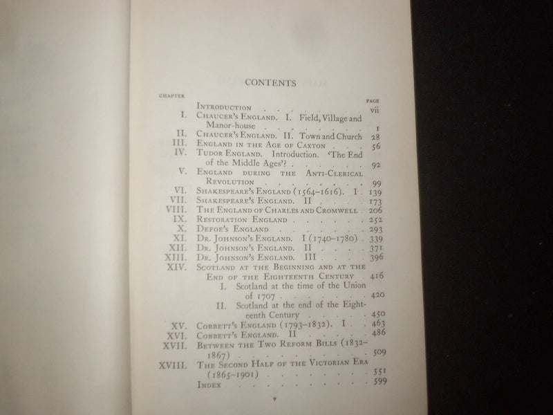 1946 ENGLISH SOCIAL HISTORY HARDCOVER BOOK BY G.M. TREVELYAN - KD 9205