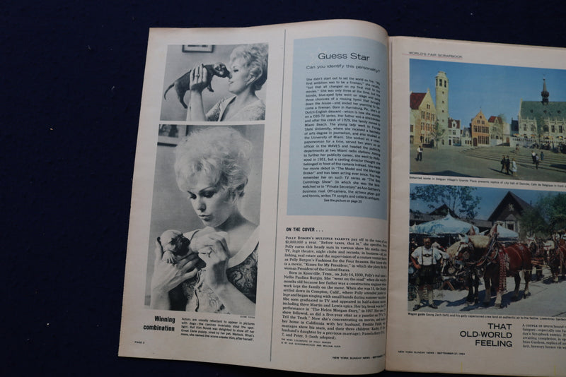 1964 SEP 27 SUNDAY NEWS COLOROTO MAGAZINE - POLLY BERGEN - BASEBALL - E 23012
