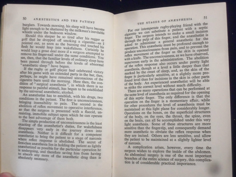 1949 ANAESTHETICS AND THE PATIENT BY GORDON OSTLERE - KD 2760J