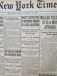 1921 JANUARY 28 NEW YORK TIMES - WHITMAN INQUIRY INDICTS 2 DETECTIVES - NT 8099