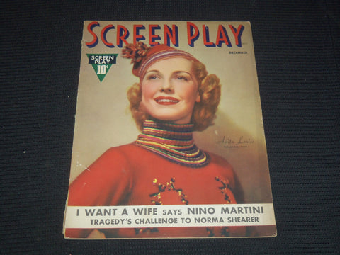 1936 DECEMBER SCREEN PLAY MAGAZINE - ANITA LOUISE COVER - E 12187
