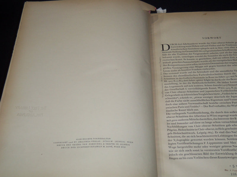 1926 DIE CLAIR‑OBSCUR‑SCHNITTE DES 16–18 JAHRHUNDERTS GERMAN FOLIO VOLUME- Z 264