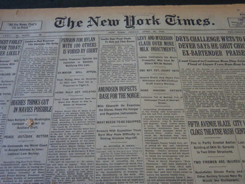 1926 APRIL 23 NEW YORK TIMES - AMUNDSEN INSPECTS BASE FOR THE NORGE - NT 5581
