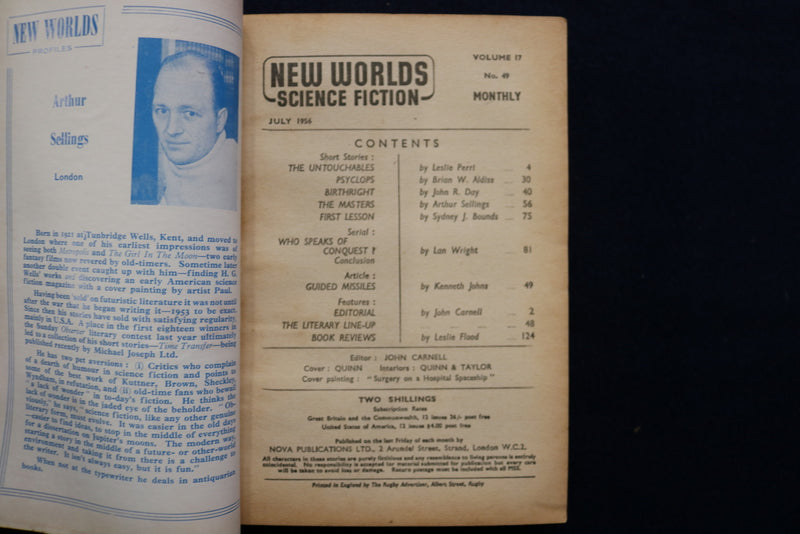1956 JULY NEW WORLDS SOFTCOVER DIGEST MAGAZINE - VOLUME 17, NUMBER 49 - K 422