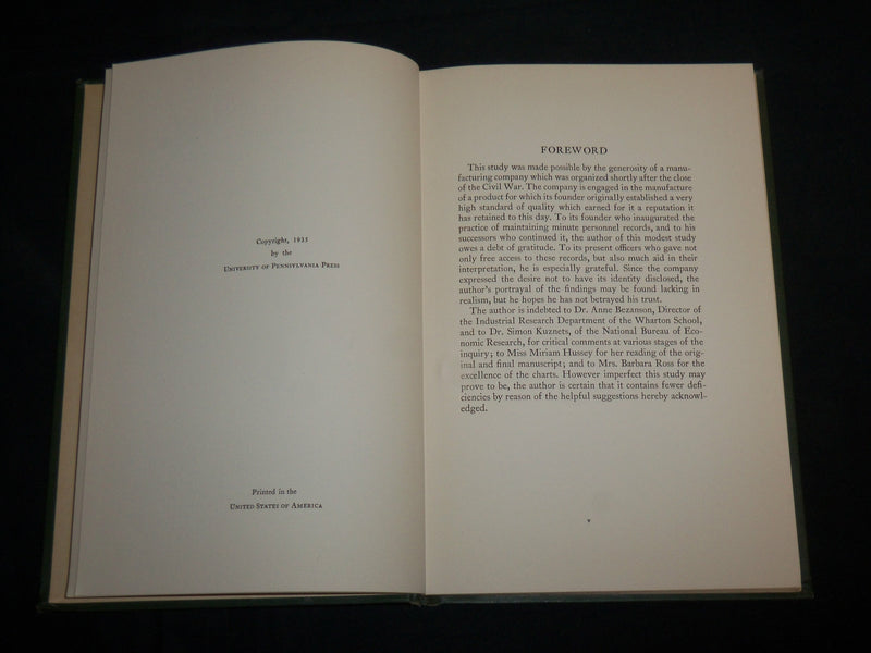1935 EARNINGS OF SKILLED WORKERS BOOK INSCRIBED BY EVAN BENNER ALDERFER- KD 7044