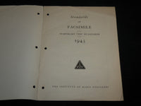 1943 TEMPORARY TEST STANDARDS ON FACSIMILE RADIO MAGAZINE- J 6671