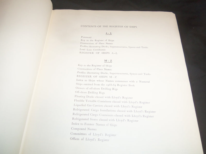 1968-1969 LLOYD'S REGISTER 2 BOUND VOLUMES - COMPLETE - R 584