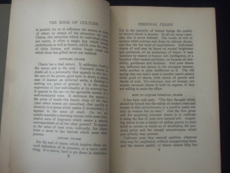 1922 THE BOOK OF CULTURE BY HARRIET LANE - J 6493