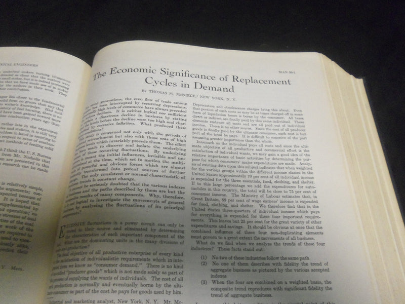 1934 AMERICAN SOCIETY OF MECHANICAL ENGINEERS JOURNAL BOUND VOLUME - R 801