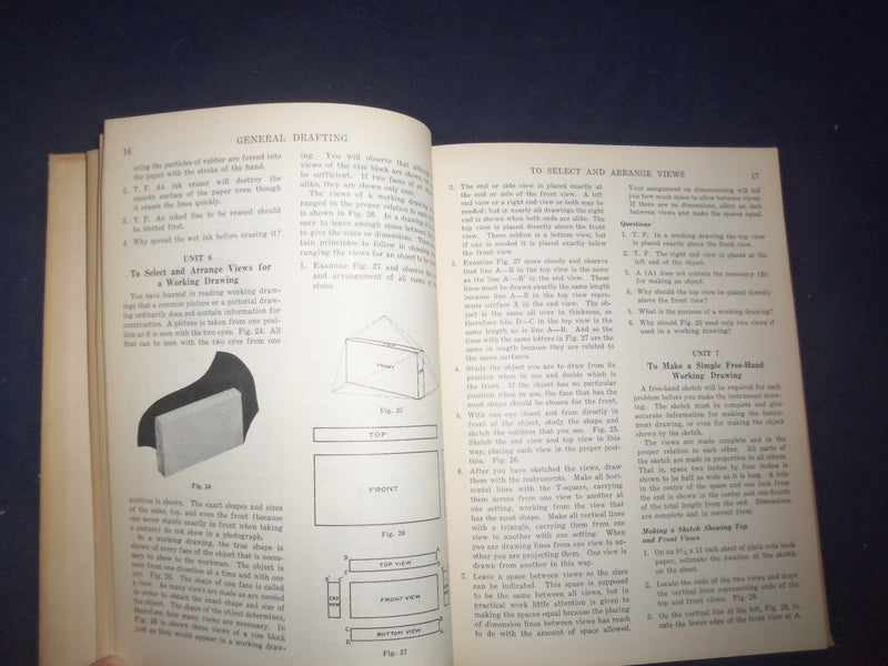1938 GENERAL DRAFTING HARDCOVER BOOK BY FRYKLUND AND KEPLER - KD 8156