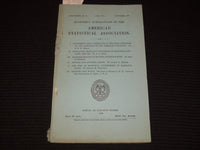 1908 DECEMBER AMERICAN STATISTICAL ASSOCIATION QUARTERLY MAGAZINE - K 1062
