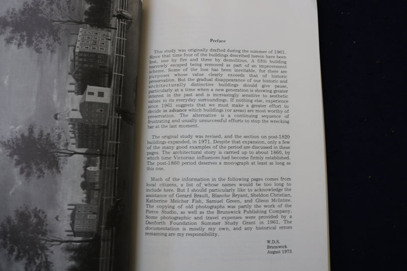 1973 THE EARLY ARCHITECTURE OF BOWDOIN COLLEGE SOFTCOVER BOOK - K 966