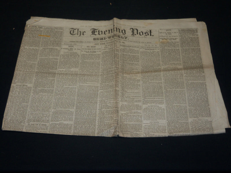 1865 MAY 30 THE EVENING POST NEWSPAPER - JEFF. DAVIS - SURRATT - NP 4956