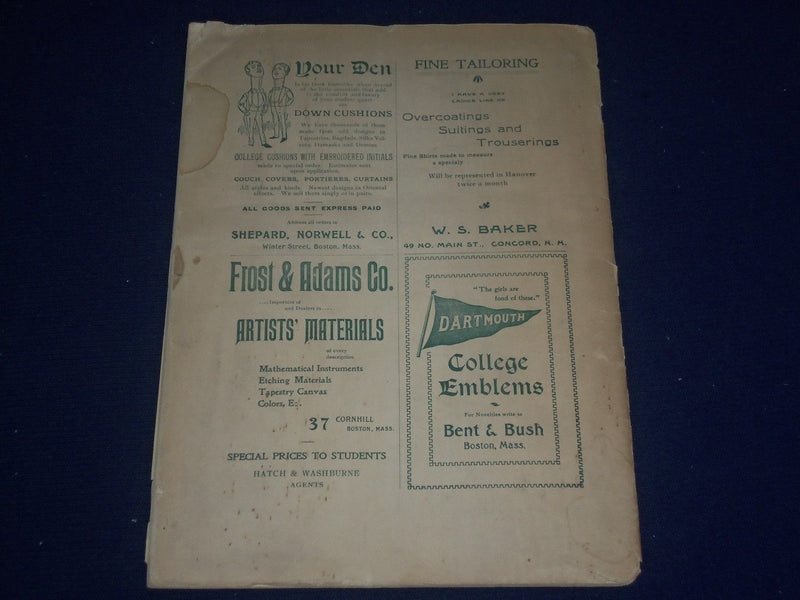 1899 NOVEMBER 10 THE DARTMOUTH MAGAZINE VOLUME 21 ISSUE NO. 8 - ADS - II 9538