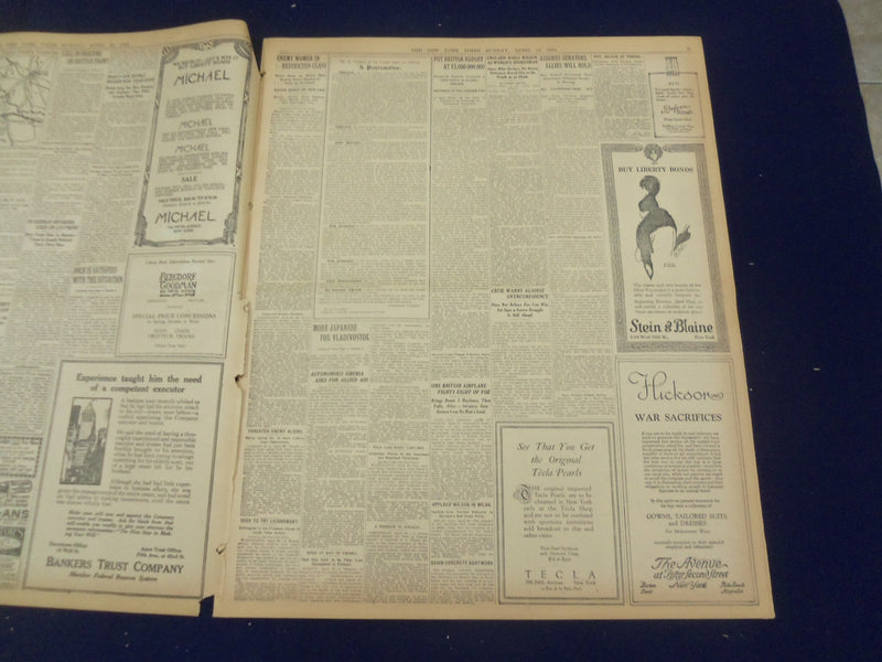 1918 APRIL 21 NEW YORK TIMES - GERMAN ATTACK REPULSED BY AMERICANS - NT 8221