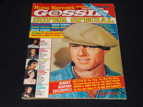 1974 VOL 1 #1 RONA BARRETT'S GOSSIP MAGAZINE - ROBERT REDFORD COVER - E 12222