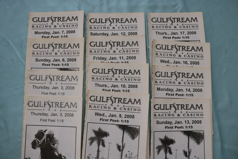 2008 GULF STREAM PARK HORSE RACING PROGRAMS - LOT OF 43 - VARIOUS DATES - O 3956