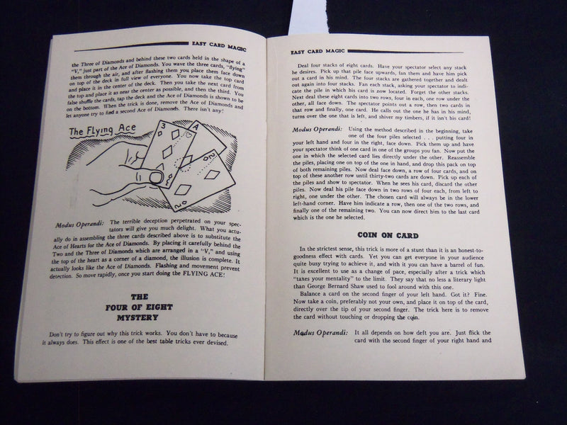 1944 EASY CARD MAGIC BOOK WRITTEN BY ROB ROY - PADELL BOOK COMPANY - J 8911