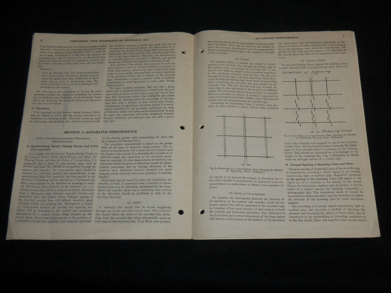 1943 TEMPORARY TEST STANDARDS ON FACSIMILE RADIO MAGAZINE- J 6671