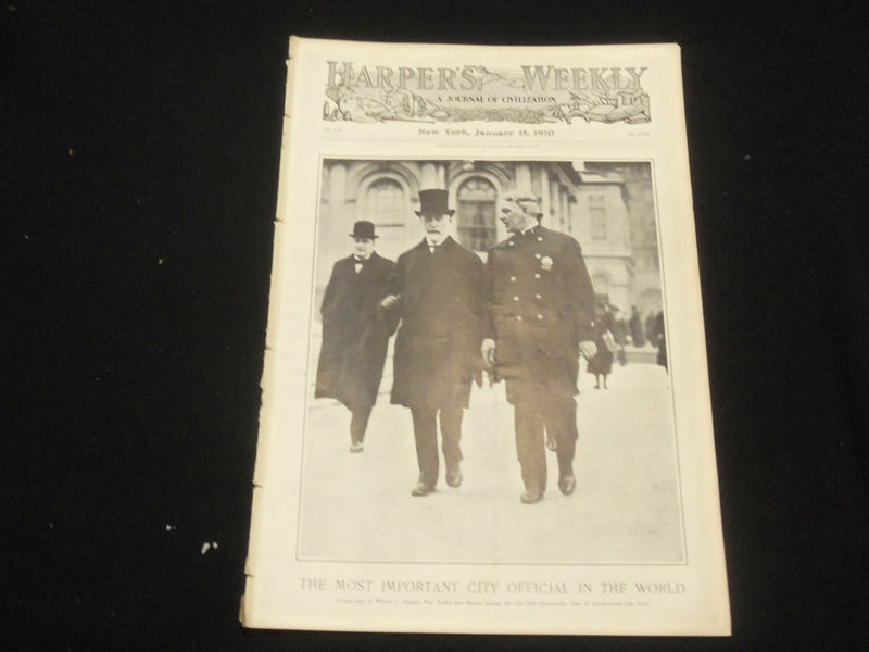 1910 JANUARY 15 HARPER'S WEEKLY MAGAZINE -WILLIAM J. GAYNOR, NYC MAYOR - ST 6363