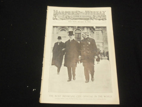 1910 JANUARY 15 HARPER'S WEEKLY MAGAZINE -WILLIAM J. GAYNOR, NYC MAYOR - ST 6363