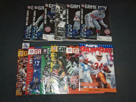 1993-1997 NFL GAMEDAY MAGAZINE - NY GIANTS -NY JETS -EAGLES - LOT OF 12- O 2440J