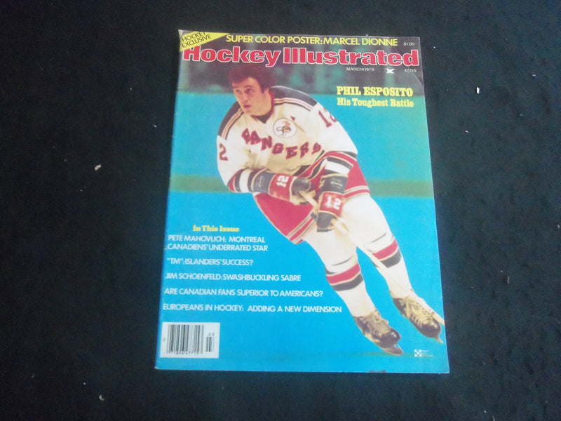 1976 MARCH HOCKEY ILLUSTRATED MAGAZINE-ESPOSITOIN COVER- DIONNE POSTER - B 6235H