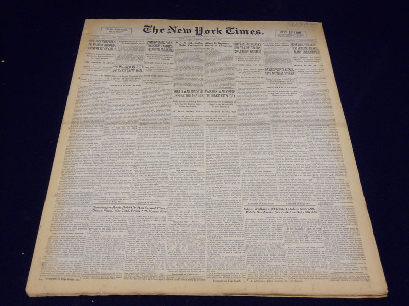 1932 APRIL 22 NEW YORK TIMES - EDGAR WALLACE LEFT DEBTS - NT 4090