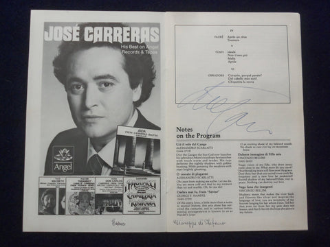 1980 NOVEMBER 30 JOSE CARRERAS SIGNED PROGRAM